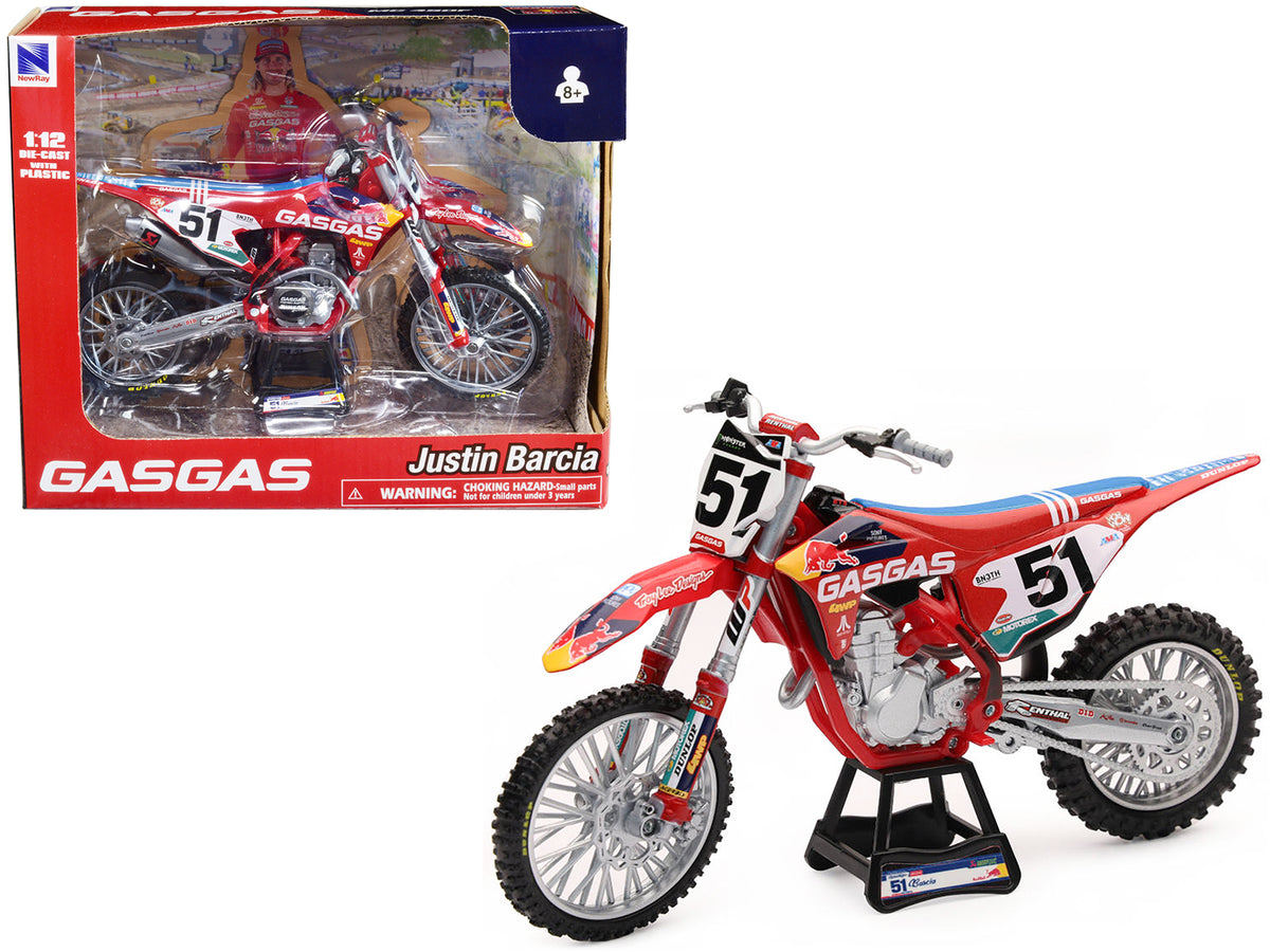GasGas MC 450F Motorcycle #51 Justin Barcia 1/12 Diecast Model Car - New Ray