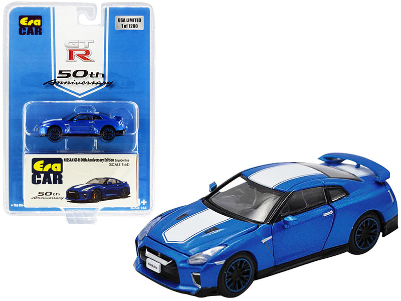 Nissan GT-R RHD Bayside Blue with White Stripe Limited Ed. 1200 pcs 1/64 Diecast