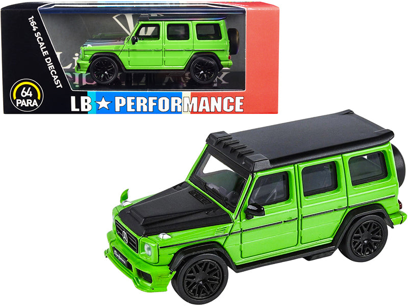 Mercedes-AMG G 63 LBWK Alien Green Matt Black 1/64 Diecast Model Car - Paragon