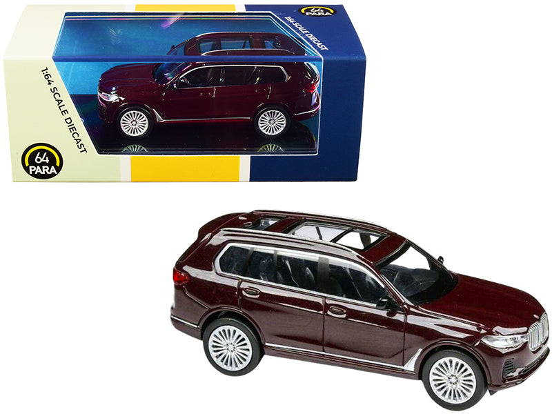 BMW X7 Ametrine Red Metallic 1/64 Diecast Model Car - Paragon