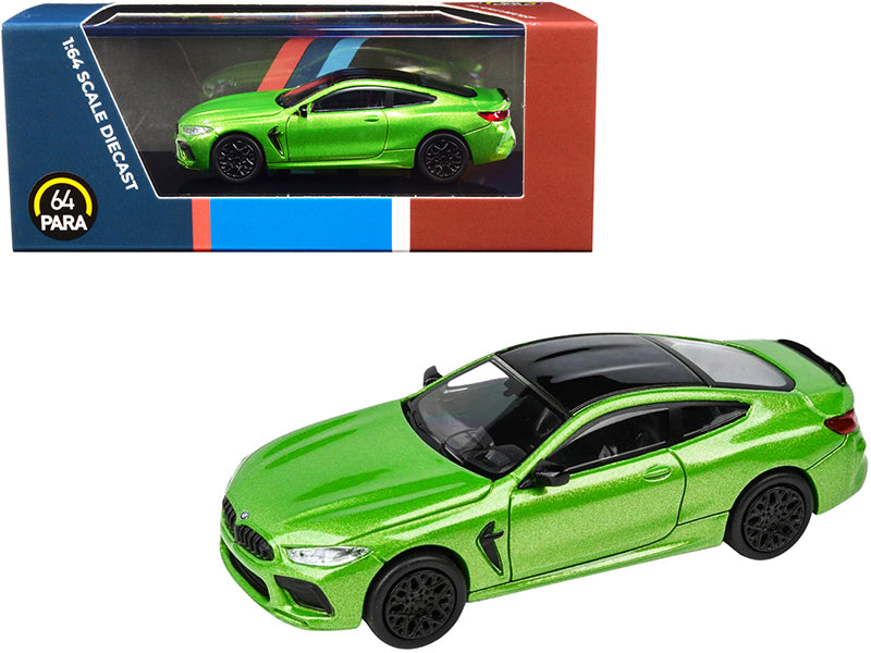 BMW M8 Coupe Java Green Metallic with Black Top 1/64 Diecast Model Car - Paragon