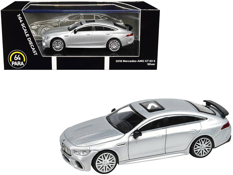 2018 Mercedes-AMG GT 63 S Sunroof Silver 1/64 Diecast Model Car - Paragon