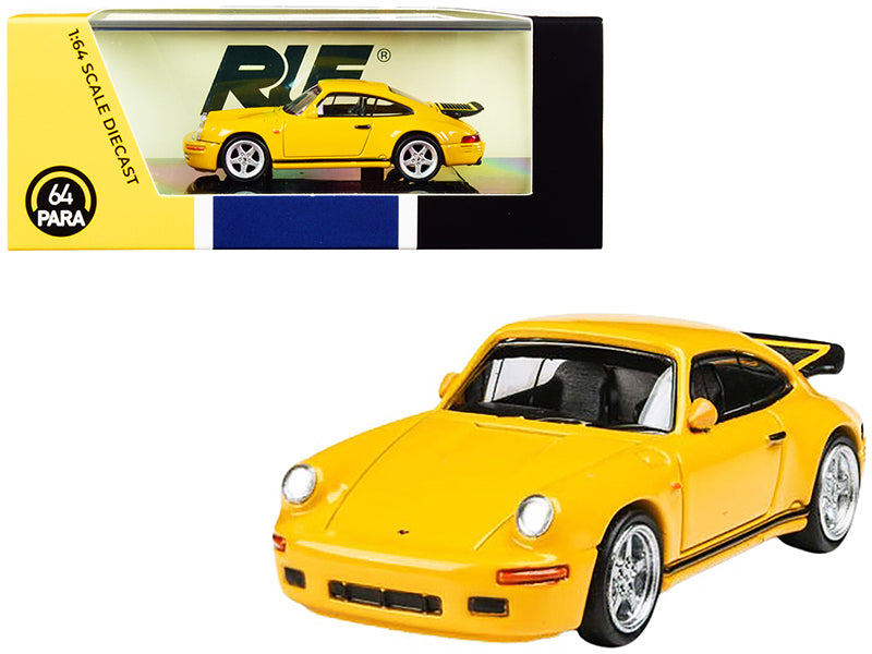 1987 RUF CTR Yellowbird Blossom Yellow 1/64 Diecast Model Car - Paragon