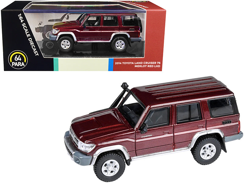 2014 Toyota Land Cruiser 76 Merlot Red Metallic 1/64 Diecast Model Car - Paragon