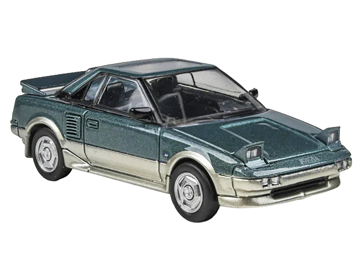 1985 Toyota MR2 MK1 Green Metallic Gold Sunroof 1/64 Diecast Model Car - Paragon