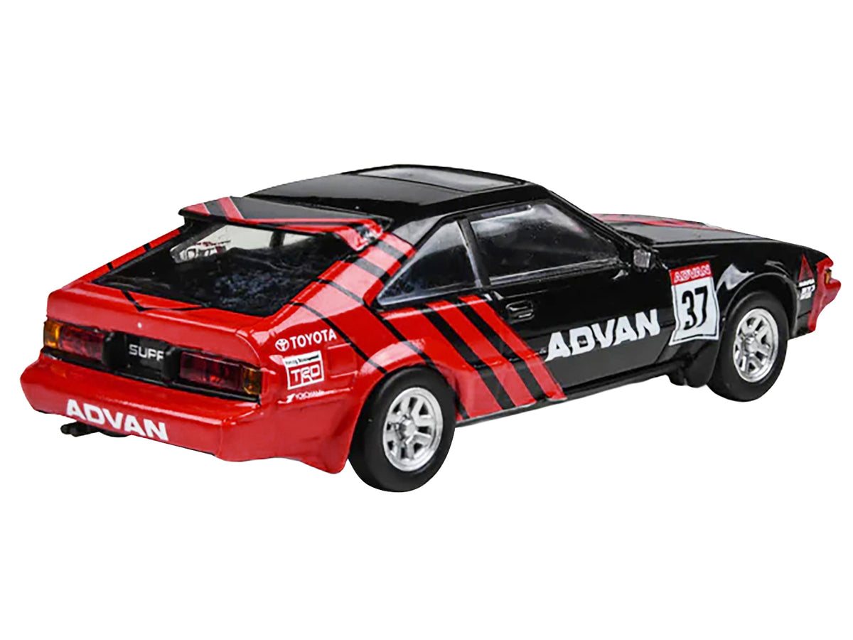 1984 Toyota Celica Supra #37 Black Red 1/64 Diecast Model Car - Paragon