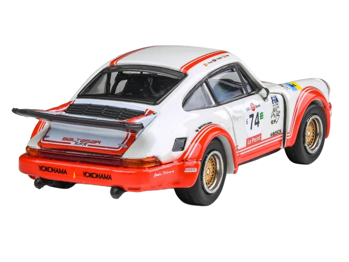 Porsche 911 Carrera RSR 3.0 #74 White Red 1/64 Diecast Model Car - Paragon