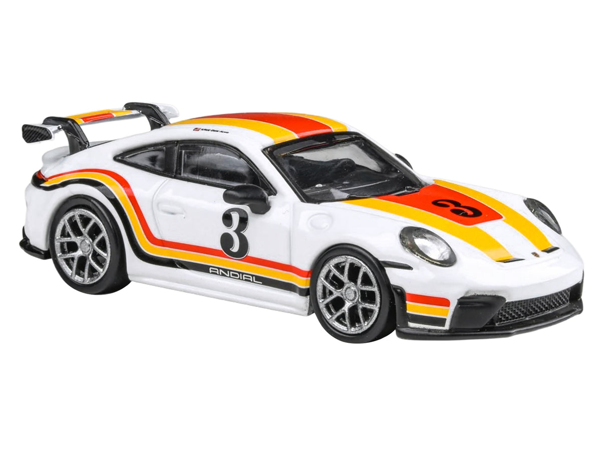 2025 Porsche 911 GT3 (992.2) #3 White Stripes 1/64 Diecast Model Car - Paragon