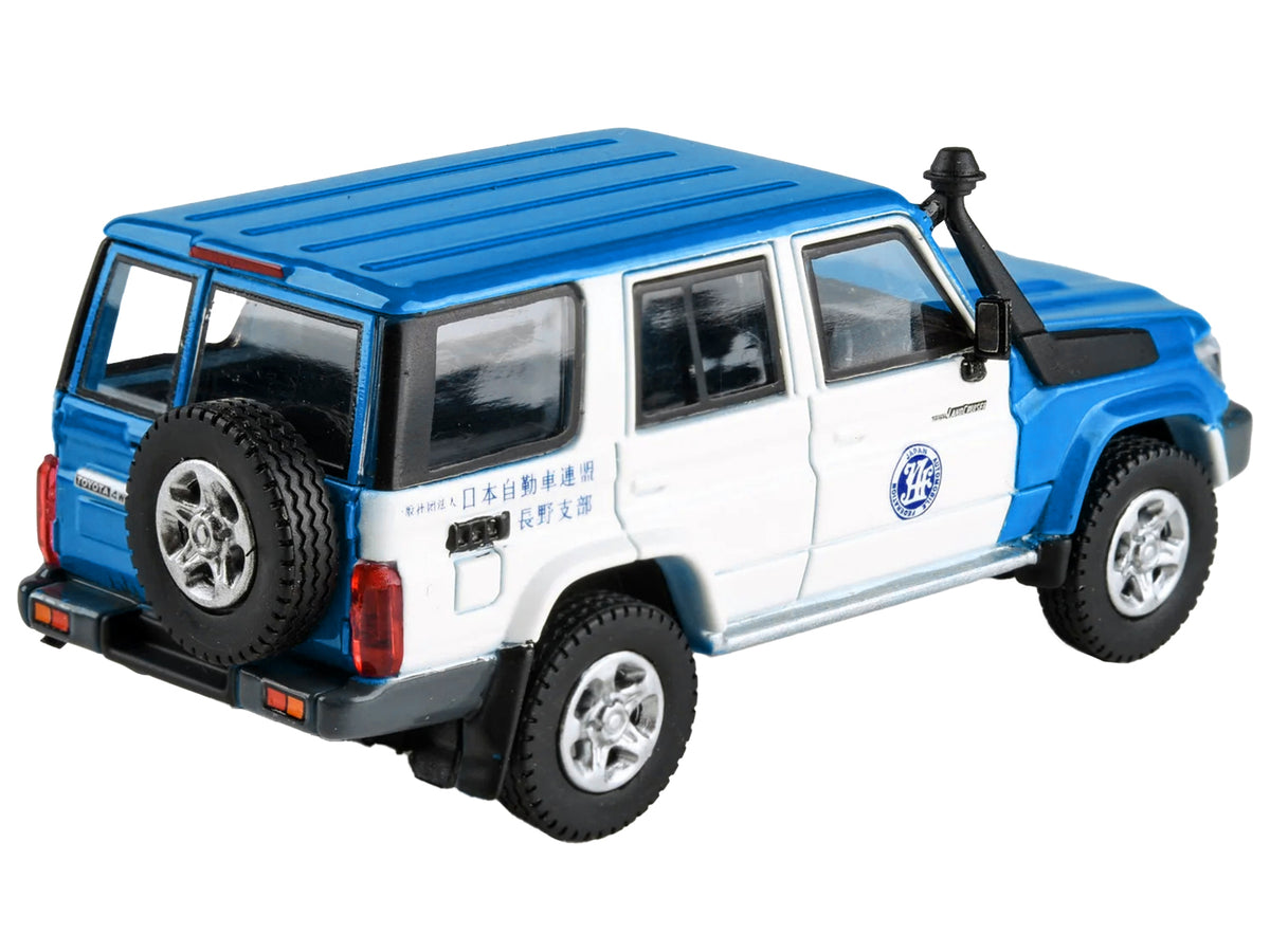 2014 Toyota Land Cruiser 76 RHD Blue White 1/64 Diecast Model Car - Paragon