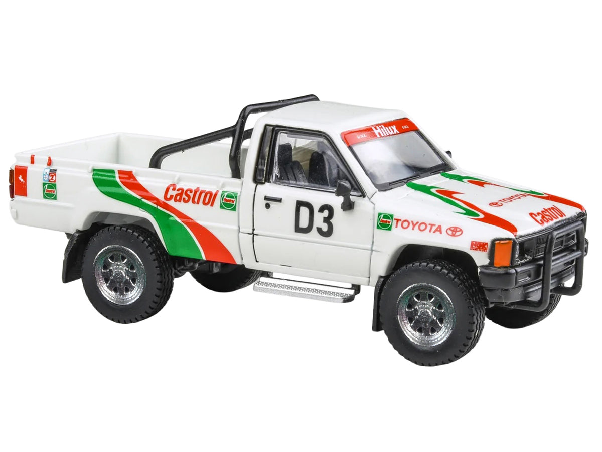 Toyota Hilux Pickup Truck #D3 White Graphics (1995) 1/64 Diecast Model - Paragon