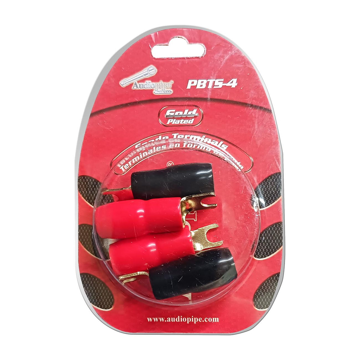Audiopipe Gold Plated Spade Terminals 4-Gauge (2 Pair)