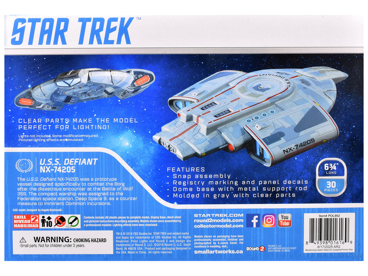 Skill 2 Snap Model Kit USS Defiant NX-74205 Starship 1/1000 Scale Model