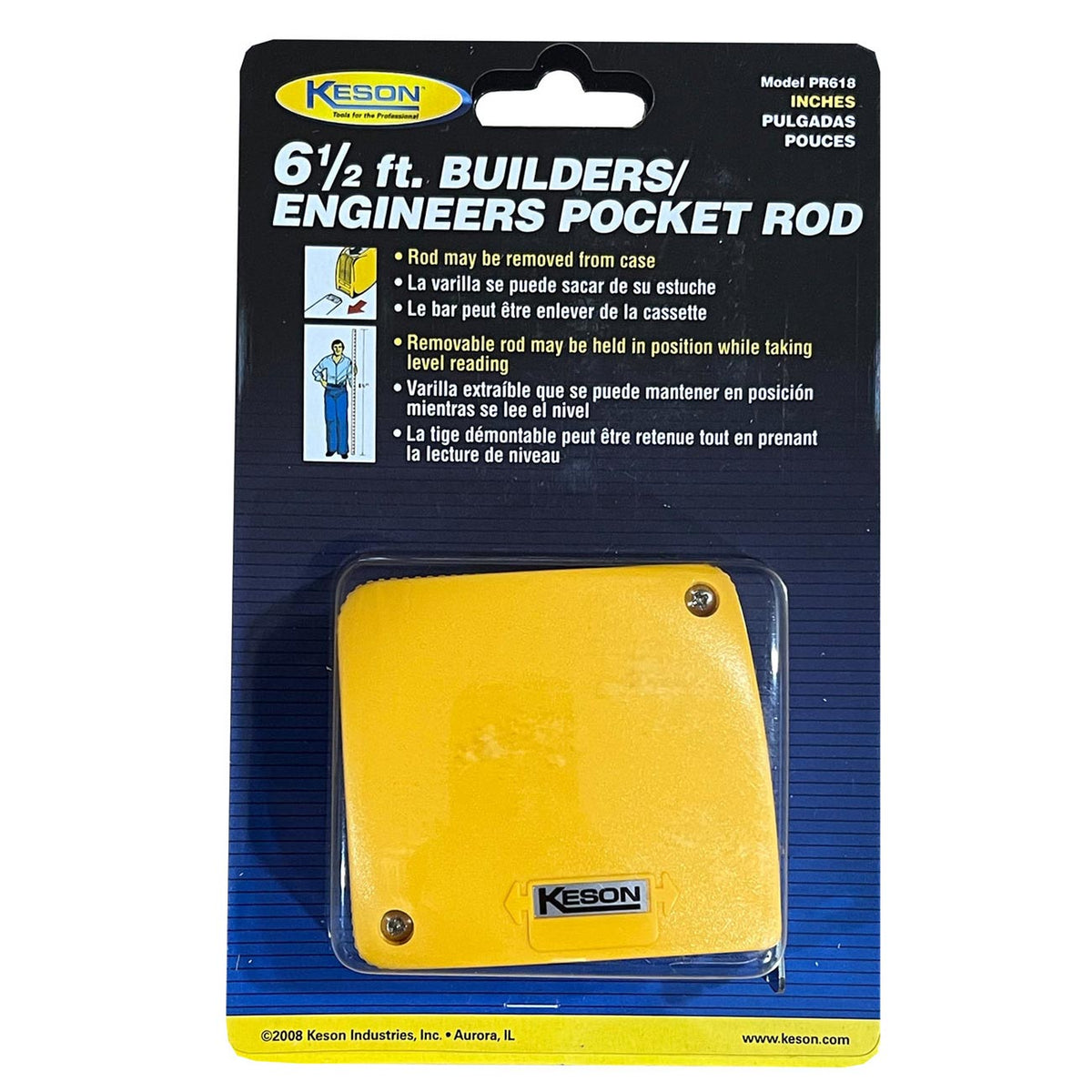Keson Builder's Engineers Pocket Rod Length: 6.5 Foot (Units: Foot & Inches)