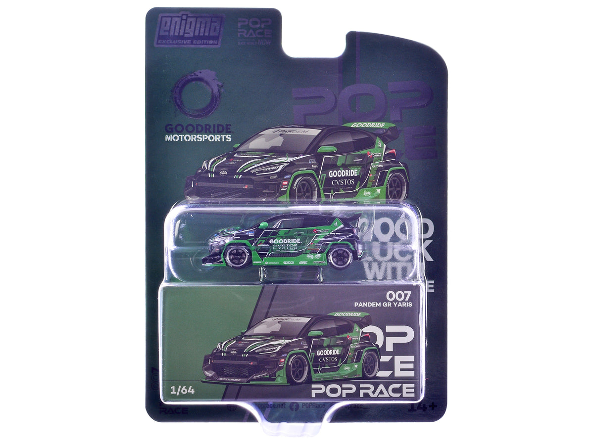 Pandem GR Yaris RHD Green Black Graphics 1/64 Diecast Model Car - Pop Race