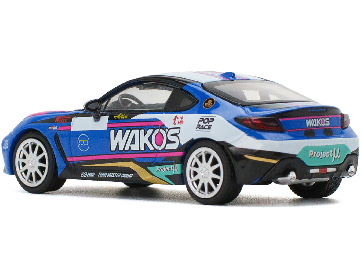Toyota GR86 "Wako's" Blue with Graphics 1/64 Diecast Model Car - Pop Race