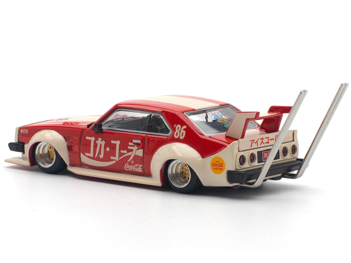 Skyline GT-R V8 Drift RHD Red Cream 1/64 Diecast Model Car - Pop Race