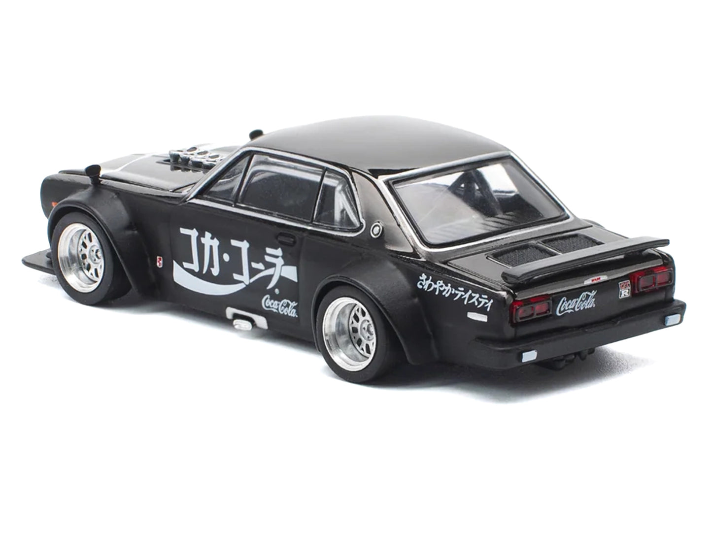 Skyline GT-R V8 Drift "Hakosuka" RHD (Right Hand Drive) "Coca-Cola" Black 1/64 Diecast Model Car by Pop Race