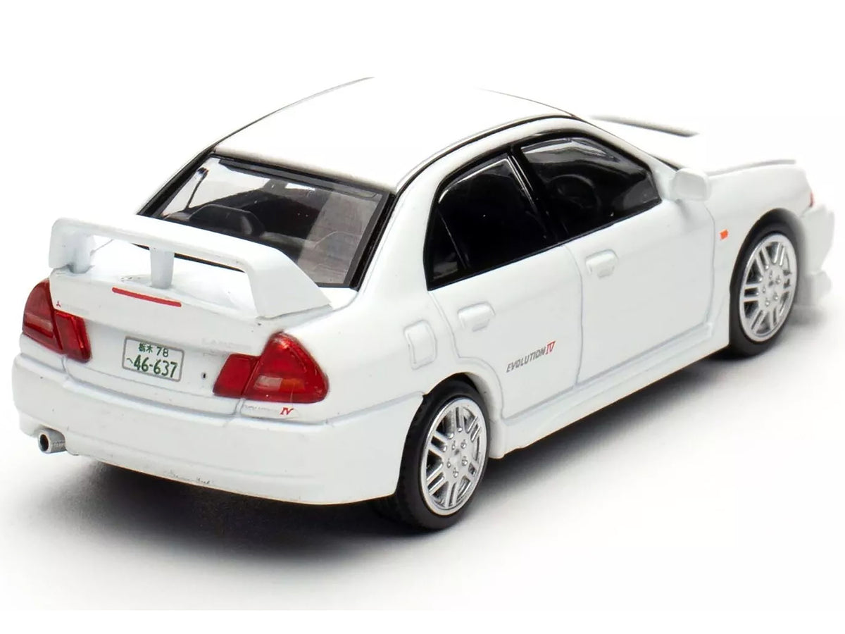 Mitsubishi Lancer Evolution IV RHD White 1/64 Diecast Model Car - Pop Race