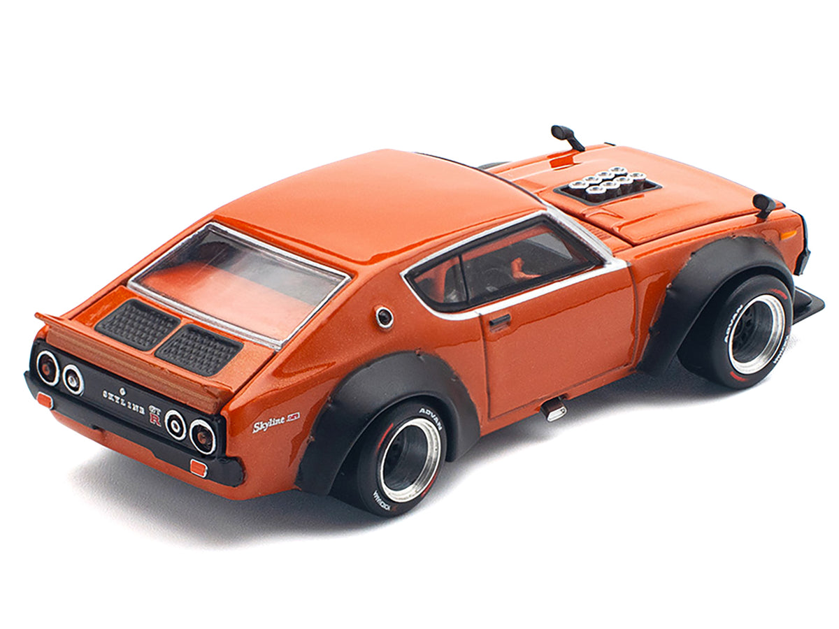 Skyline GT-R V8 Drift "Kenmeri" RHD Orange Metallic 1/64 Diecast Model Car