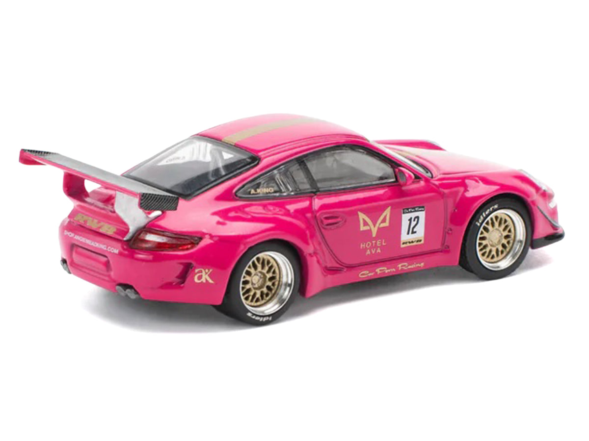 RWB 997 #12 "Hotel Ava" Pink Metallic 1/64 Diecast Model Car - Pop Race