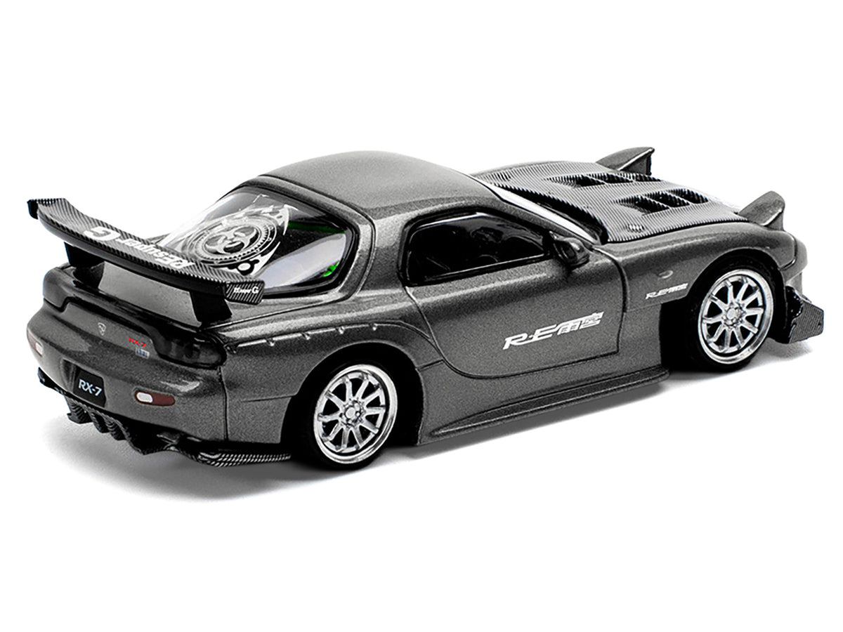 Mazda RX7 (FD) Widebody RHD Gunmetal Gray 1/64 Diecast Model Car - Pop Race