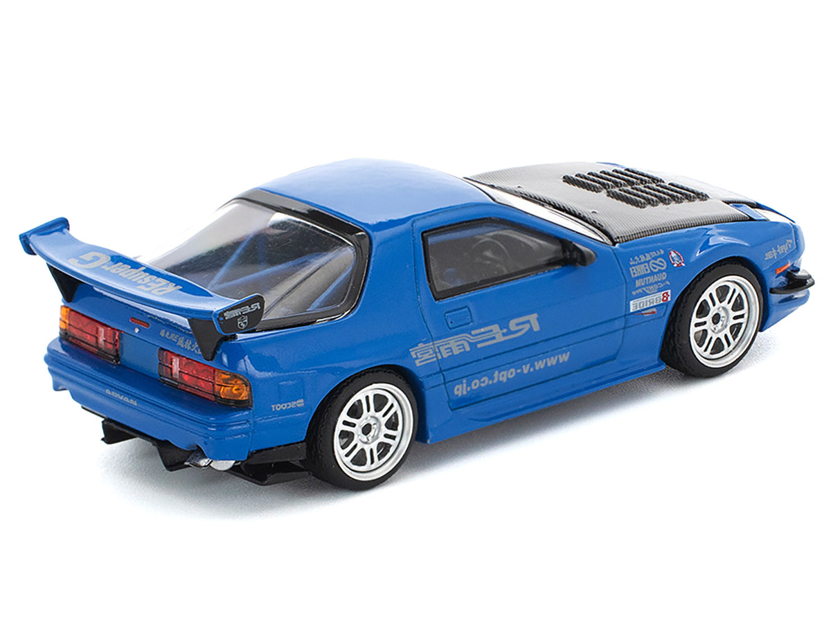 Mazda RX7 (FC3S) RE Amemiya RHD Blue Metallic 1/64 Diecast Model Car - Pop Race
