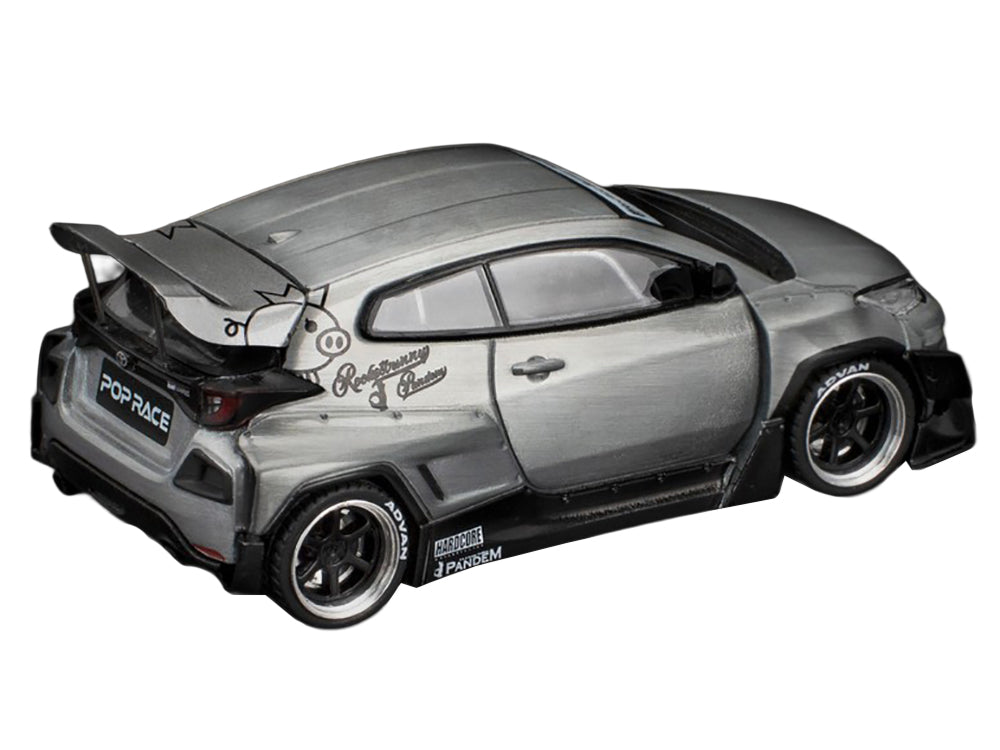 Toyota "Pandem" GR Yaris RHD Raw Metal 1/64 Diecast Model Car - Pop Race