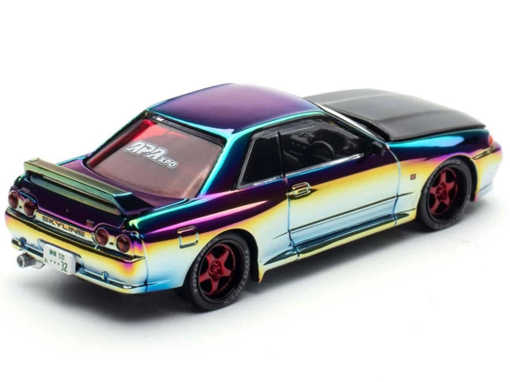 Skyline GT-R (BNR32) RHD Chameleon Chrome 1/64 Diecast Model Car - Pop Race