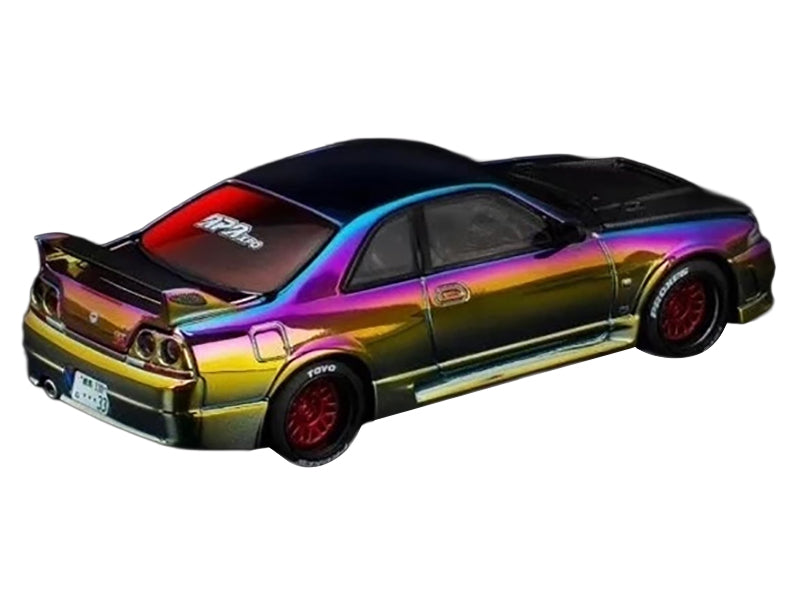 Skyline GT-R (R33) RHD Chameleon Chrome Carbon 1/64 Diecast Model Car - Pop Race