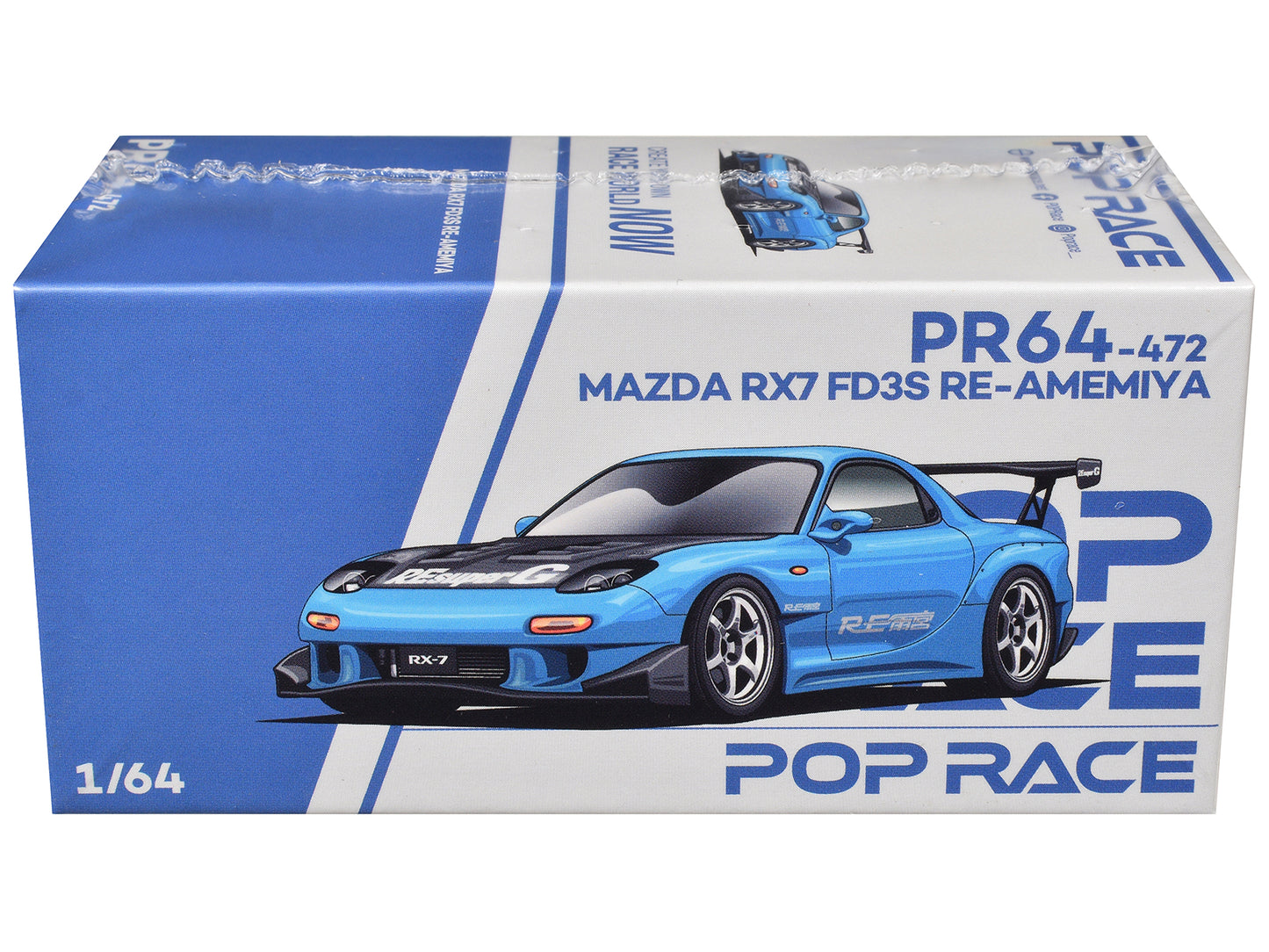 Mazda RX7 (FD3S) RE Amemiya RHD Light Blue 1/64 Diecast Model Car - Pop Race