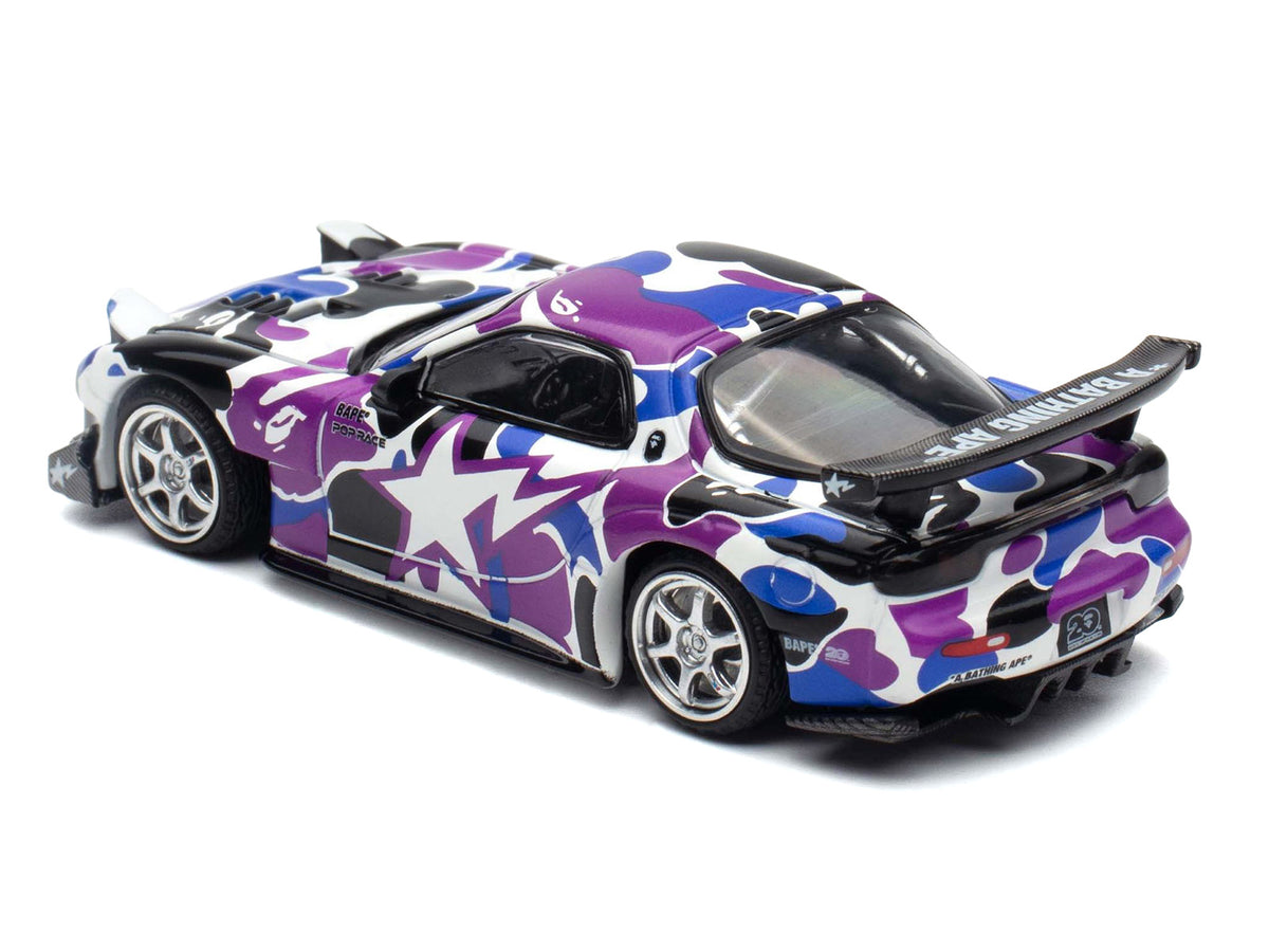 Mazda RX-7 (FD3S) RHD Purple Camouflage 1/64 Diecast Model Car - Pop Race