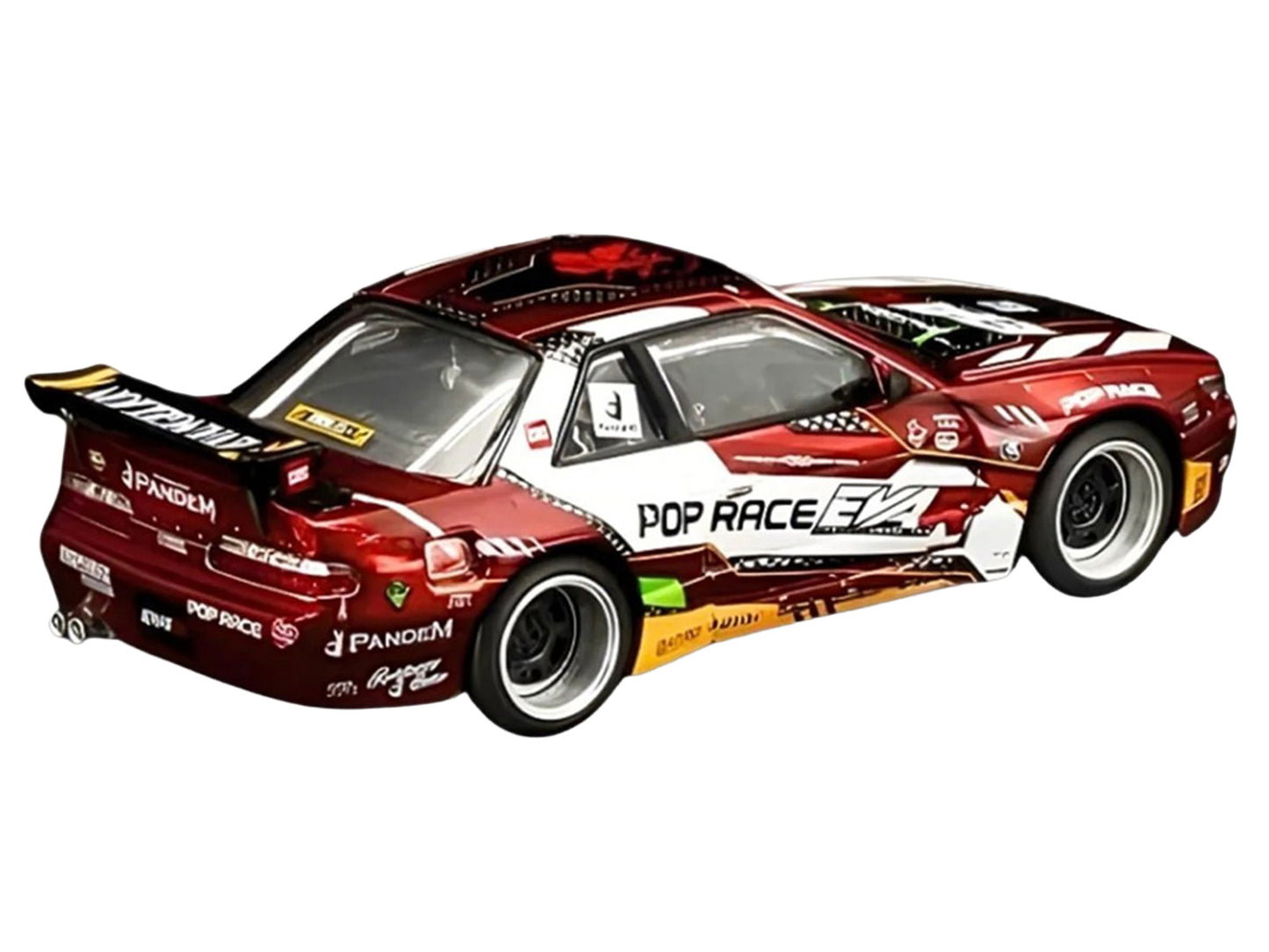 Pandem S13 RHD (Right Hand Drive) "EVA RT Production Model-02" Red Metallic with Graphics 1/64 T&y Diecast Model Car by Pop Race