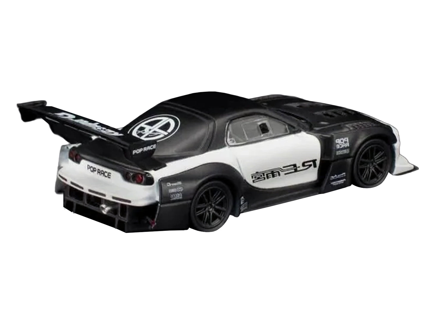 Mazda RX-7 "RE Super G Time Attack" RHD (Right Hand Drive) Black and White "The Model Car Show Malaysia 2026" 1/64 T&y Diecast Model Car by Pop Race