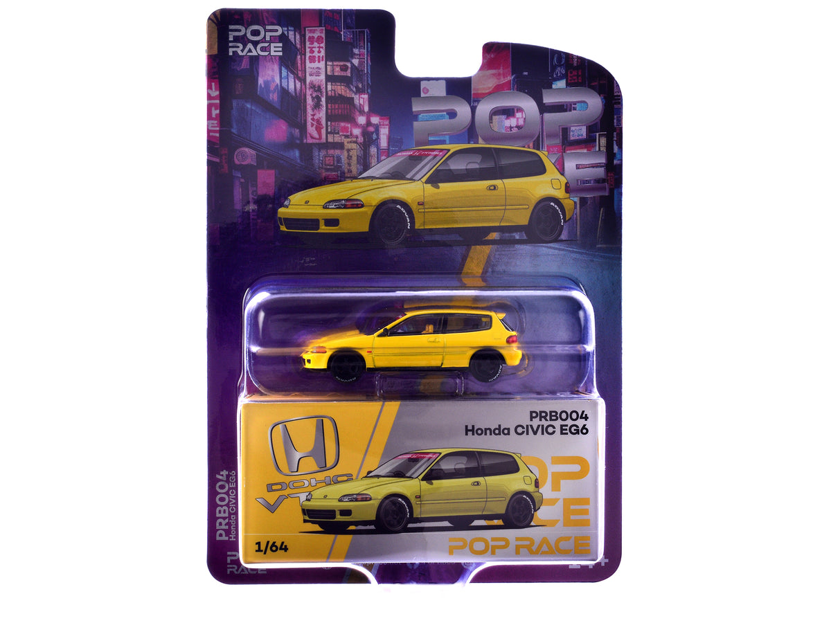 Honda Civic EG6 RHD Yellow "Vancouver 2026 Event Edition" 1/64 Diecast Model Car