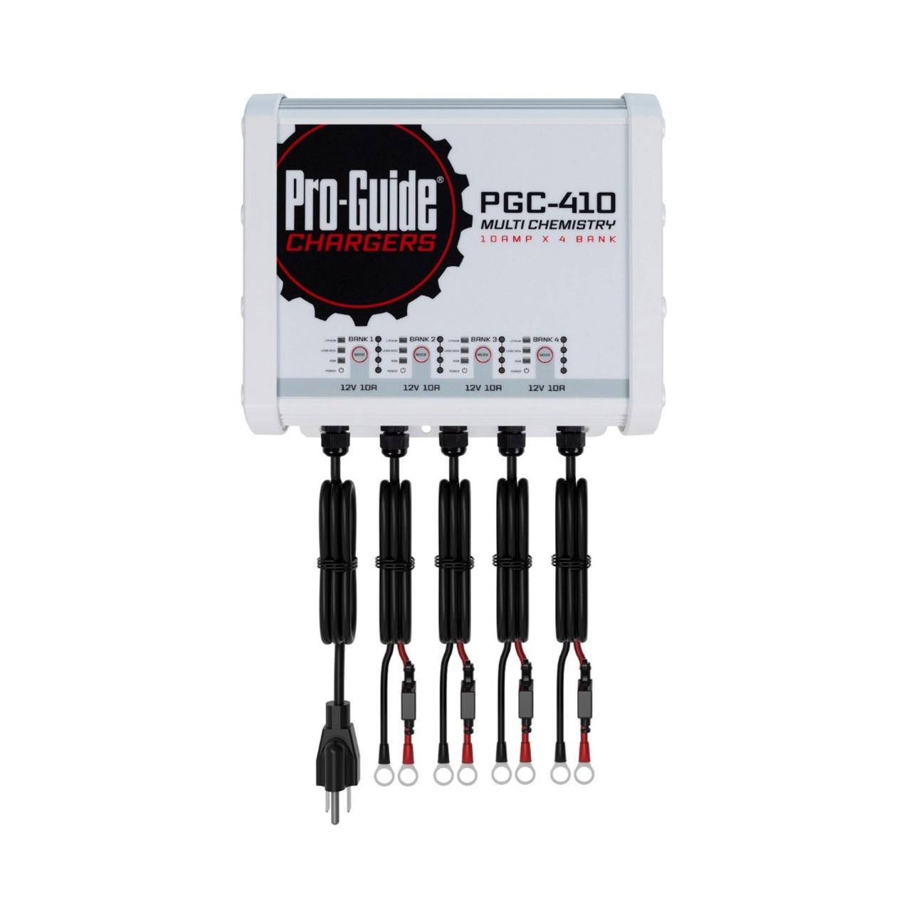 Pro Guide PGC-410 4-Bank 4x12V/10A Wtron Lead Acid/LiFePO4 On Board Charger, IP68
