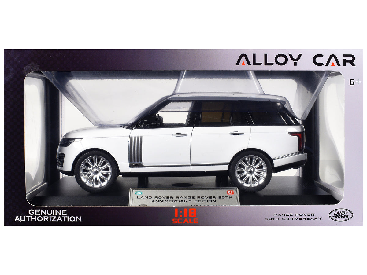 Land Rover Range Rover 50th Anniversary White Metallic with Sunroof 1/18 Diecast Model Car by Heimanba