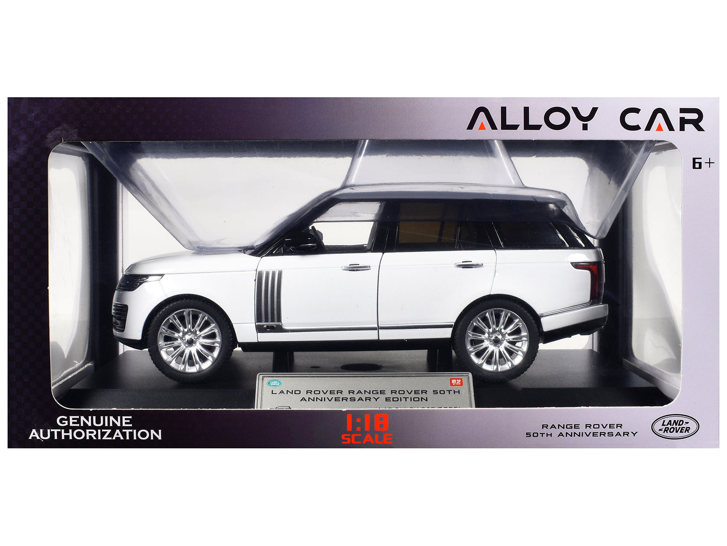 Land Rover Range Rover 50th Anniversary White Metallic with Sunroof 1/18 T&y Diecast Model Car by Heimanba