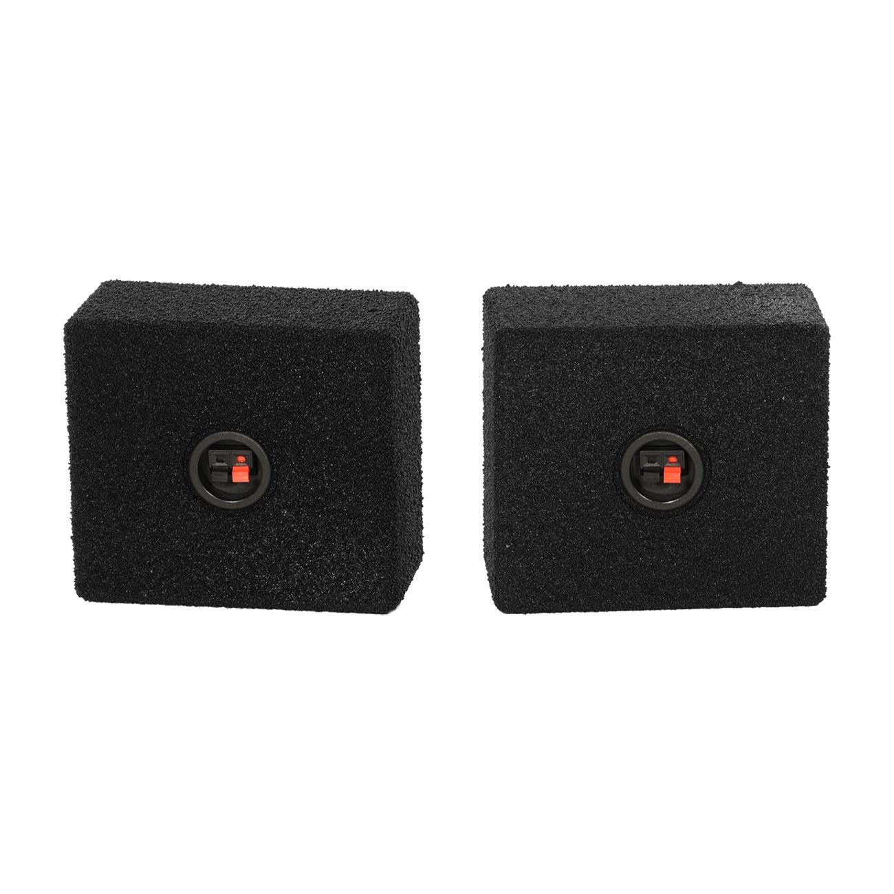 Qpower Empty 6.5" Square Speaker Enclosure Pair QBomb (spray on Black Bedliner Coating)