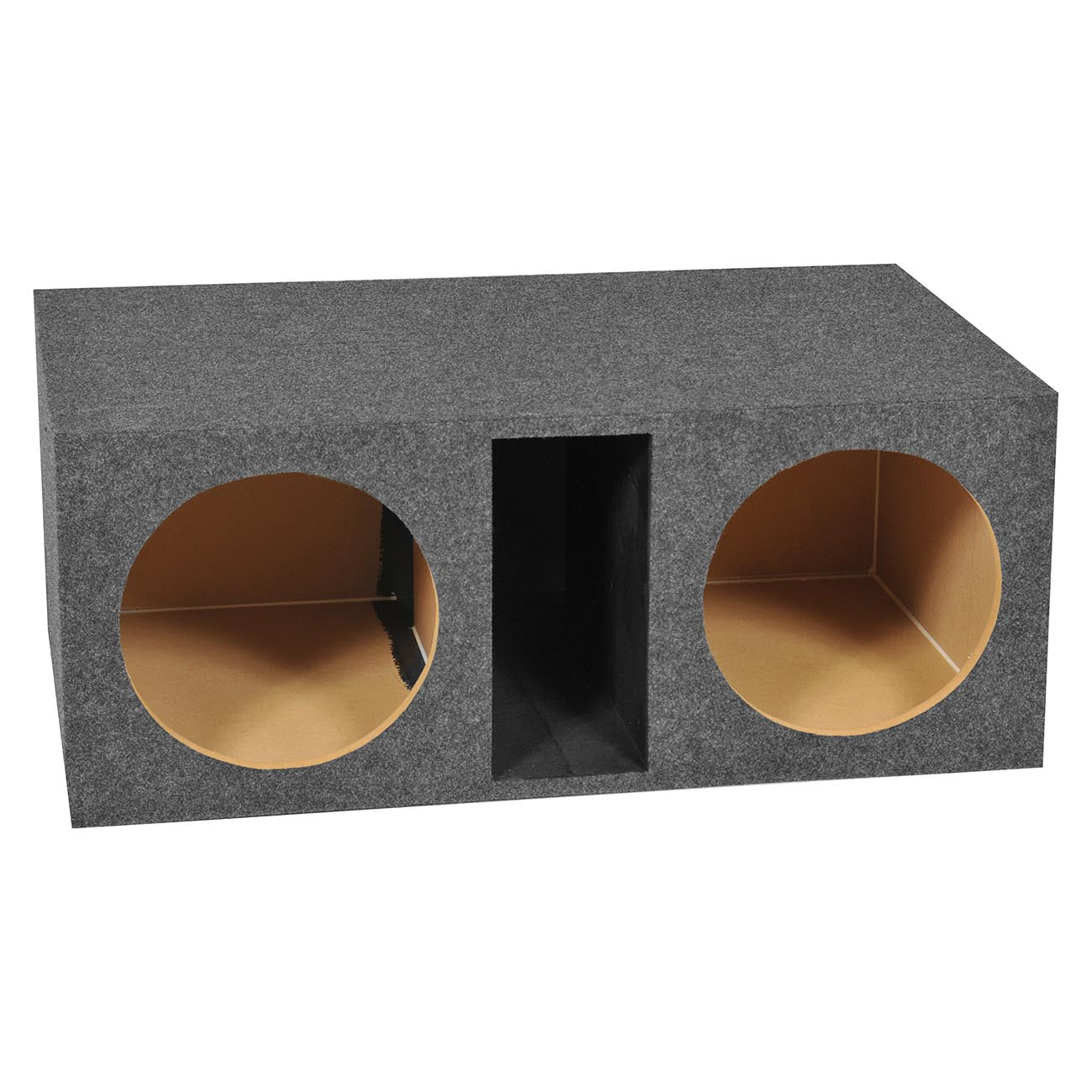 QPower Dual 12″ Large Slot-Ported Heavy-Duty Empty Woofer Box