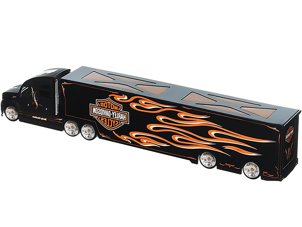 Harley Davidson Custom Hauler Trailer Black 1/64 Diecast Model - Maisto