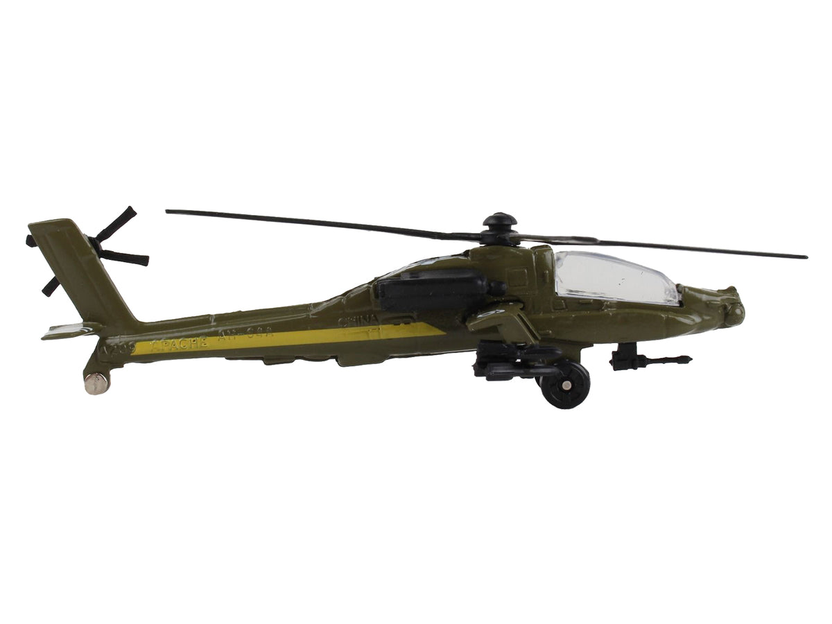 Boeing AH-64 Apache Helicopter Olive Drab "United States Army" Diecast