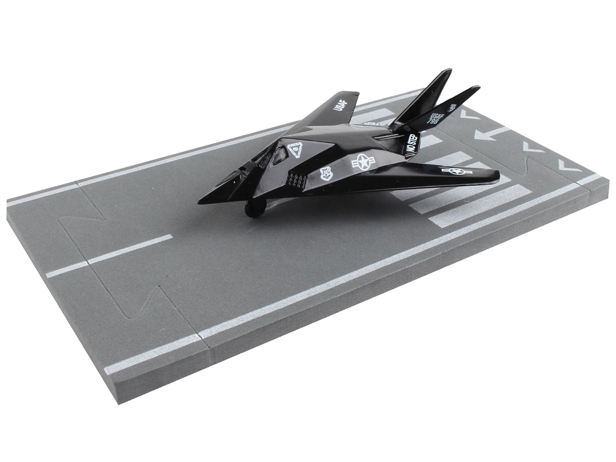 Lockheed F-117 Nighthawk Stealth Aircraft Black Diecast Airplane by Runway24