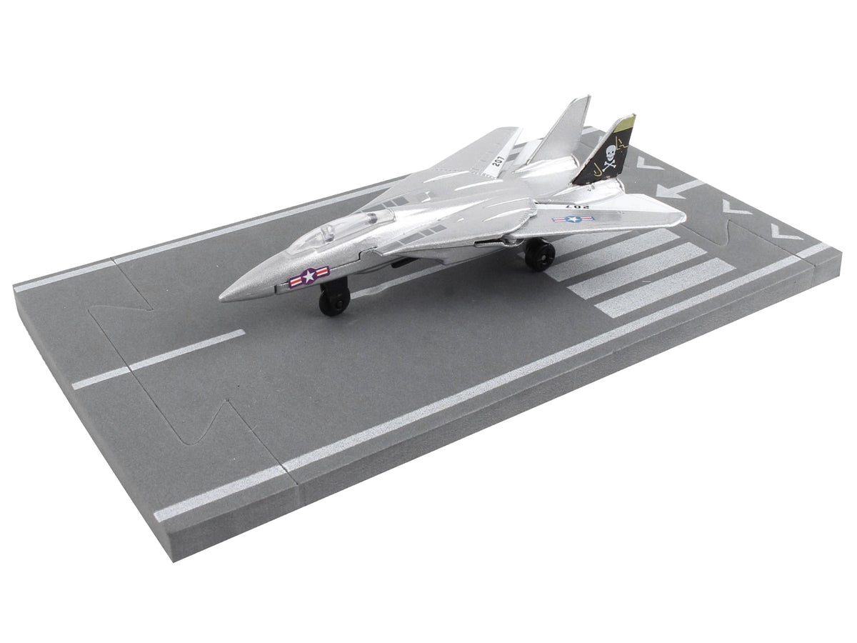 Grumman F-14 Tomcat Fighter Aircraft Silver Metallic Diecast Airplane