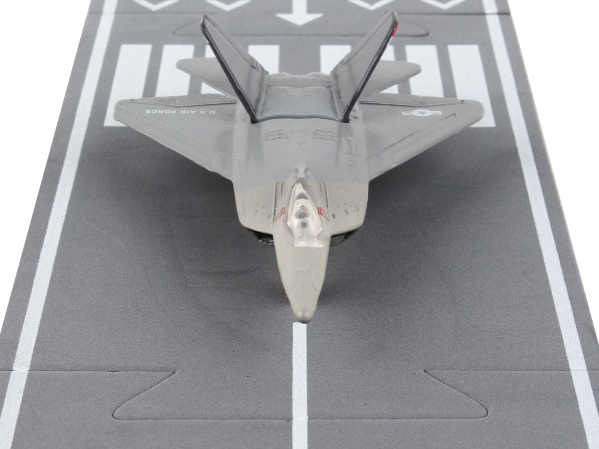 Lockheed Martin F-22 Raptor Stealth Aircraft Gray Diecast Airplane by Runway24