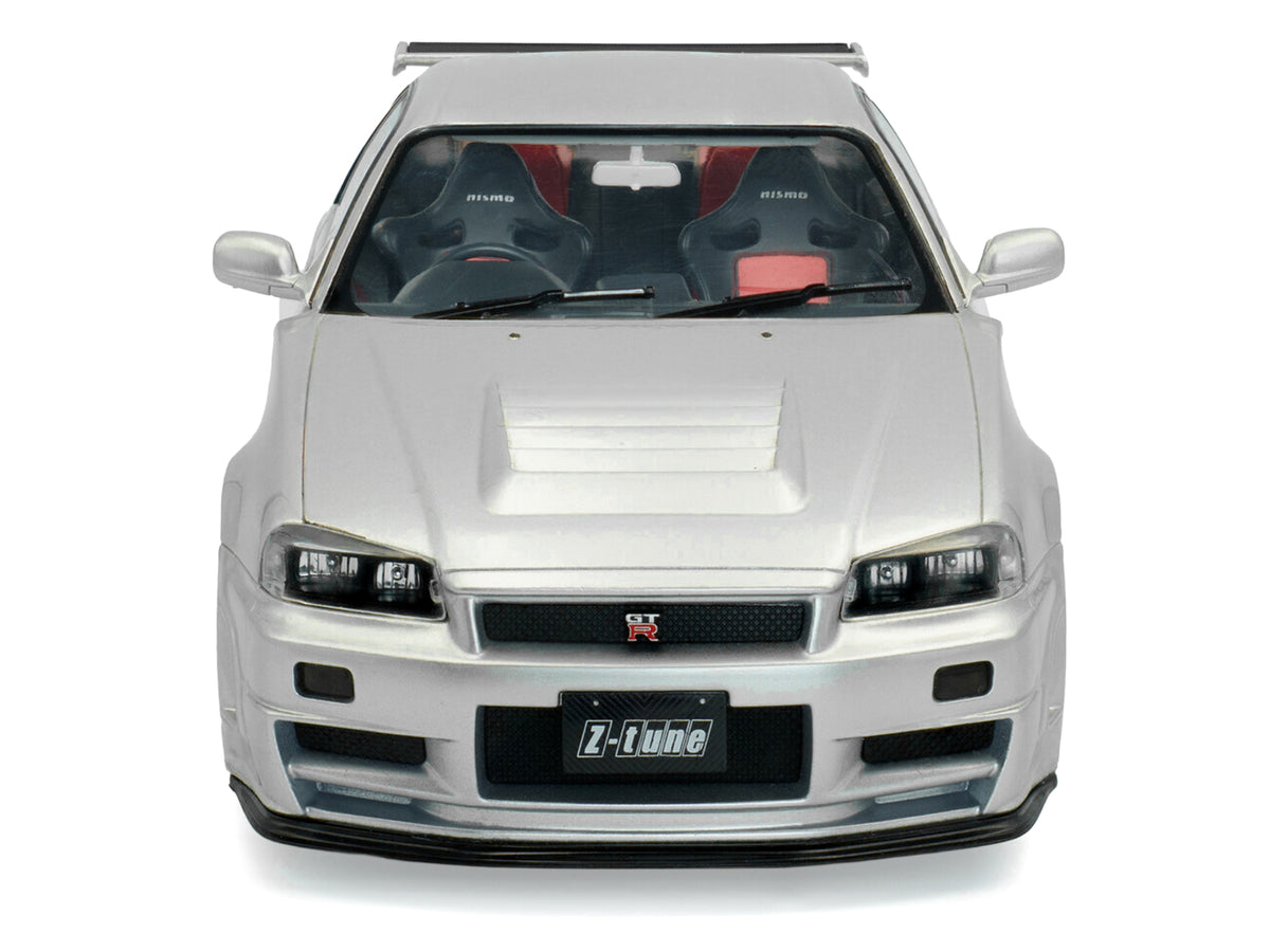 1999 Nissan Skyline GT-R (R34) Z-Tune RHD Silver Metallic 1/18 Diecast Model Car