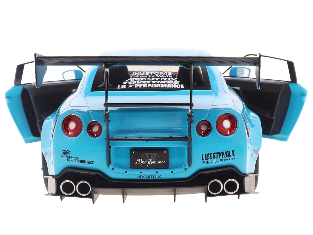 2023 Nissan GT-R (R35) Liberty Walk Body Kit Blue 1/18 Scale Model Kit - Solido