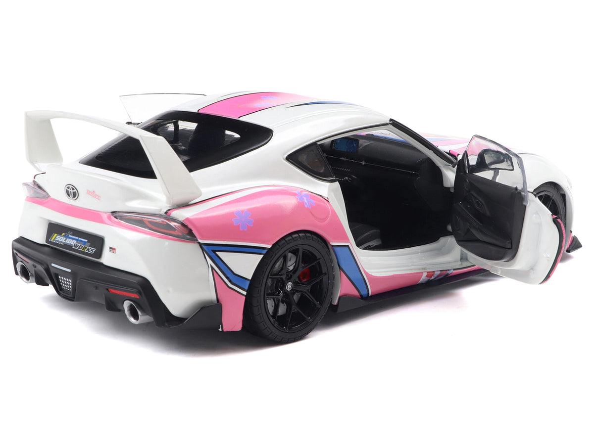 2024 Toyota GR Supra White Graphics 1/18 Diecast Model Car - Solido