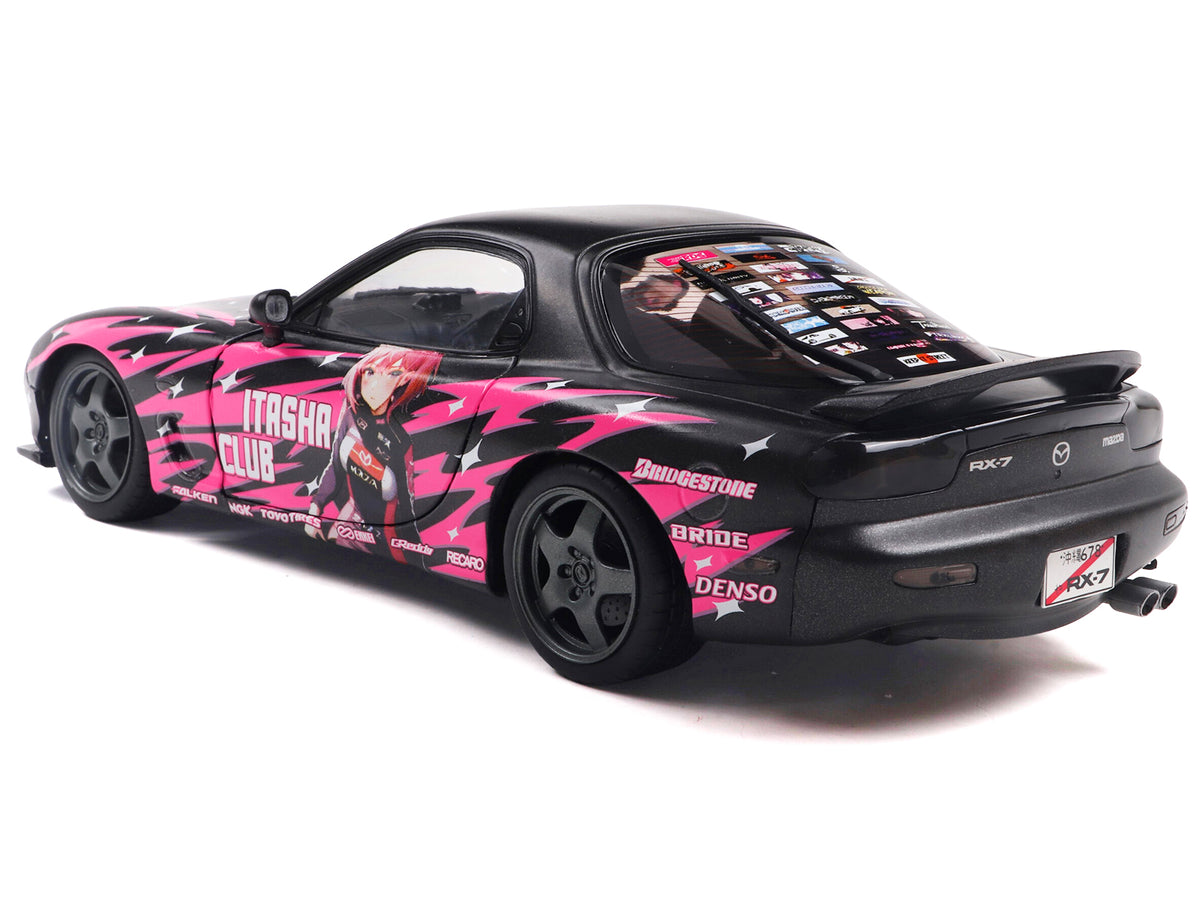 1994 Mazda RX7 (FDRS) RHD Black Metallic Pink 1/18 Diecast Model Car - Solido