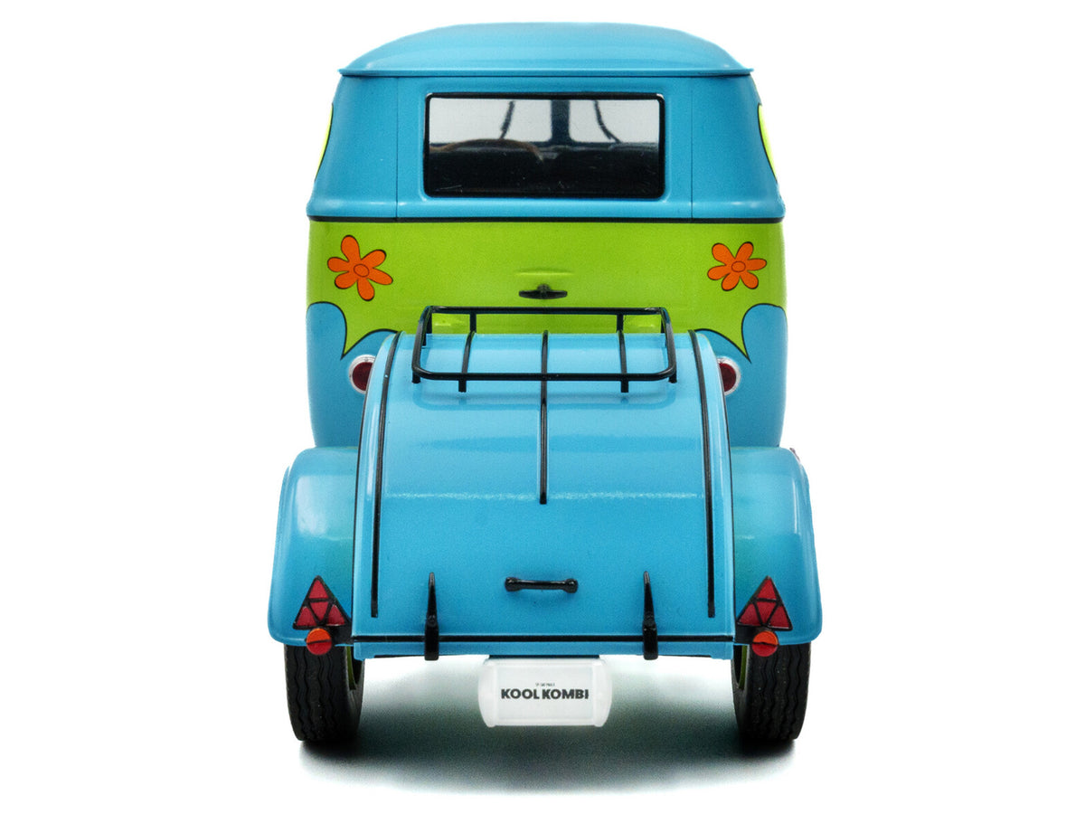 2024 Volkswagen Kool Kombi Van Trailer Blue Green 1/18 Diecast Model - Solido