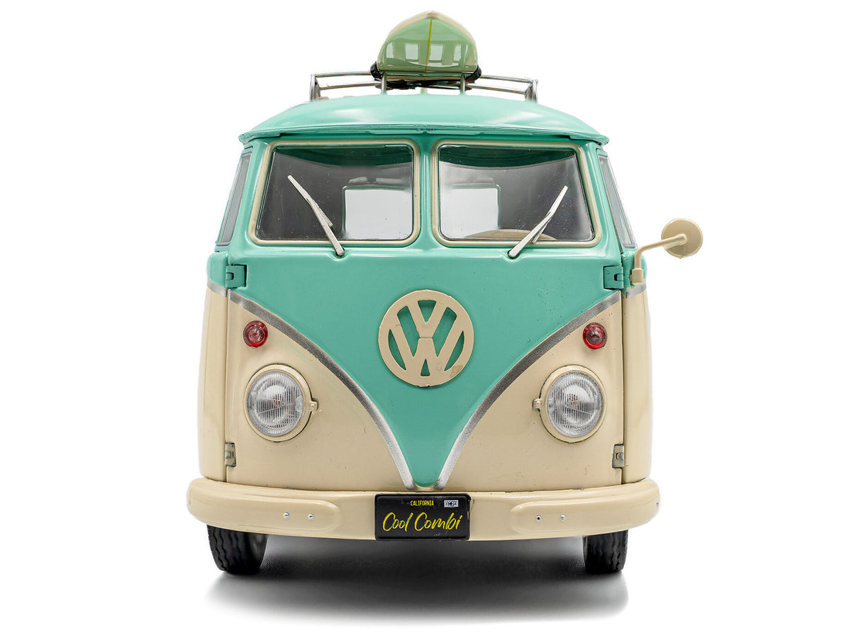 2024 Volkswagen Cool Combi Van Trailer Mint Green 1/18 Diecast Model - Solido